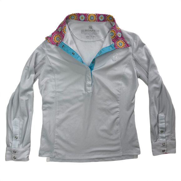 ROMFH Chill Factor Girls Show Shirts L White Floral Collar Lot of 2 - Picture 3 of 12